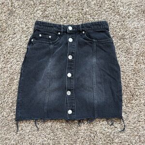 H&M Charcoal Button-Down Mini Skirt